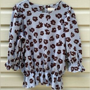 Cheetah print light bluish top